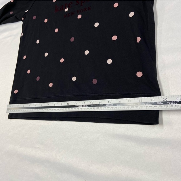 EUC Kate Spade Brooke Street Bakery Dot Black Pink Polka Dot Sweatshirt Small - Picture 8 of 15
